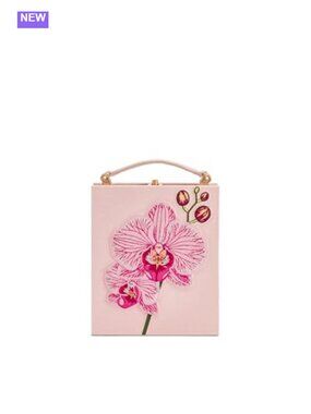 Book Shape Clutch Bag Vegan Leather Gold Hardware Top-Handle